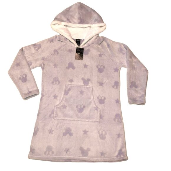 NWT DISNEY MICKEY MOUSE SLEEP HOODIE SIZE M PURPLE LILAC FUZZY LINED WOMENS - Picture 1 of 4
